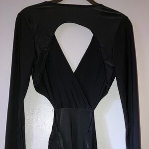 Sexy Black Open Back Midi Dress